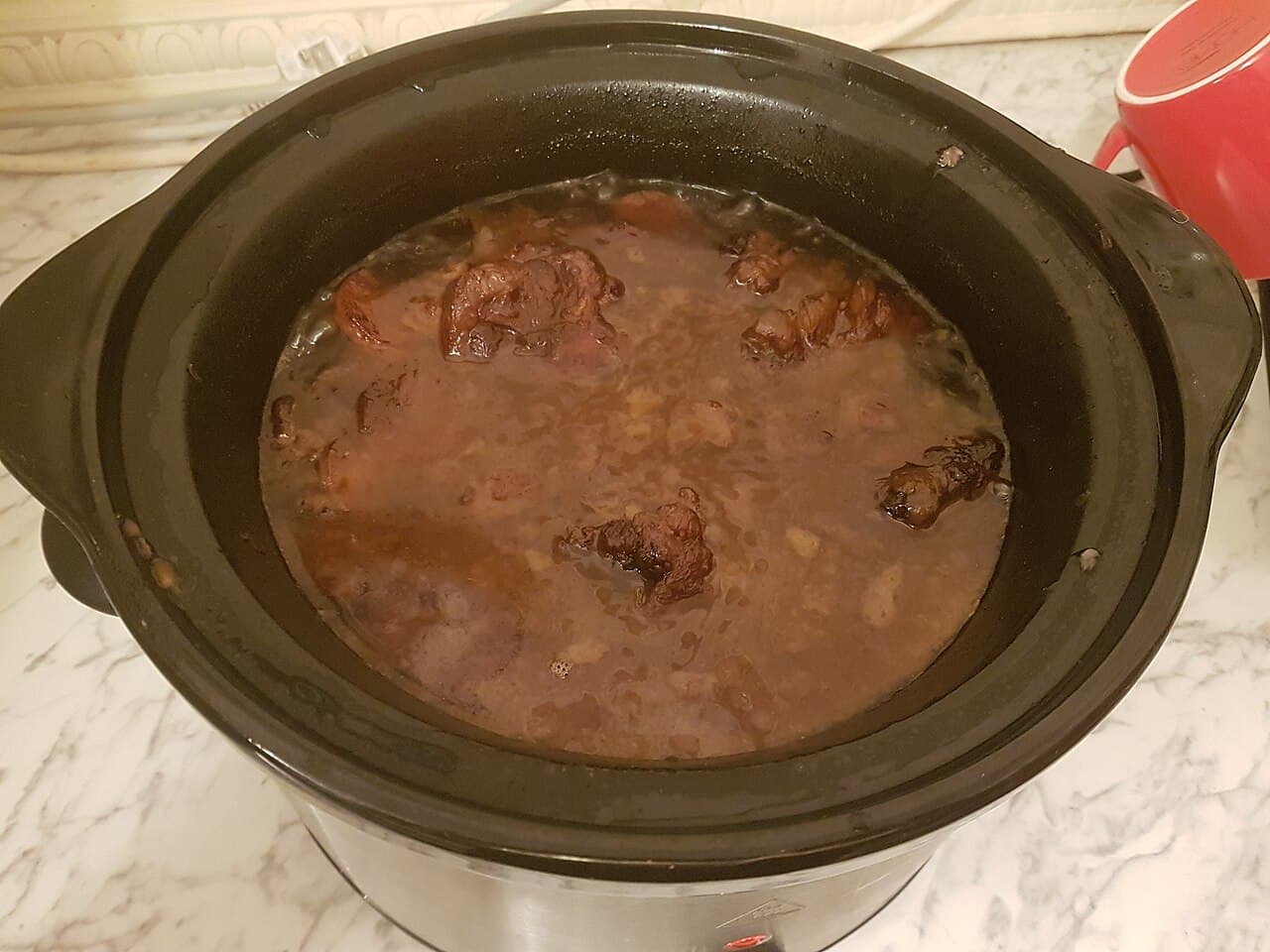 Example slow-cooker oxtail stew in a bowl